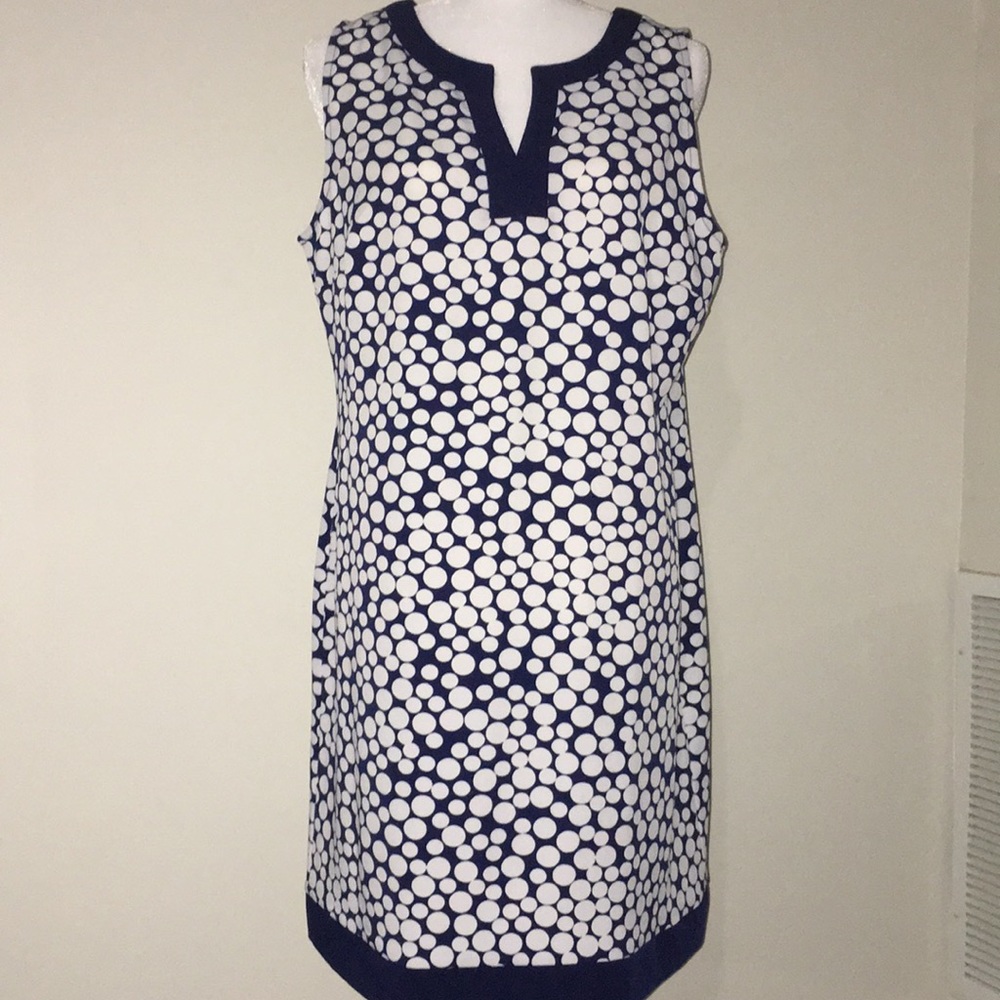 Amanda Lane Dark Blue & White Sleeveless Dress-XLP